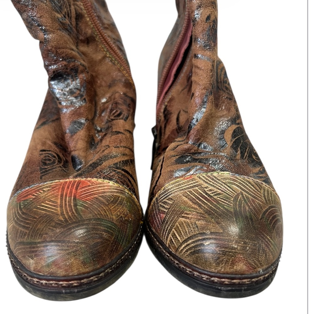 Spring Step Waterlily Leather Ankle Boots
Floral Brown Chunky Heel Boho - Picture 11 of 11